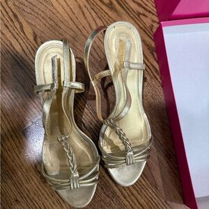 J. Crew Gold Strappy Heels